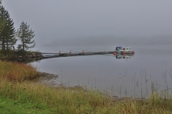 Elokuisen aamupäivän sumua Vaalassa.