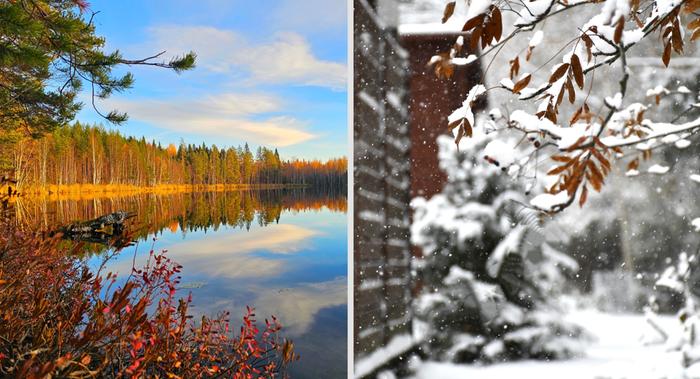 Lokakuista ruskaa ja lumisateita.