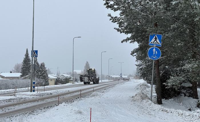 Lumisadetta Tuusulassa joulukuussa 2022.