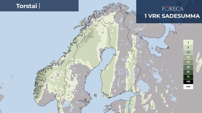 Sadekertymäennuste torstaille 12.9.2024.