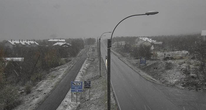 Kilpisjärvellä satoi lunta 23. syyskuuta 2024.