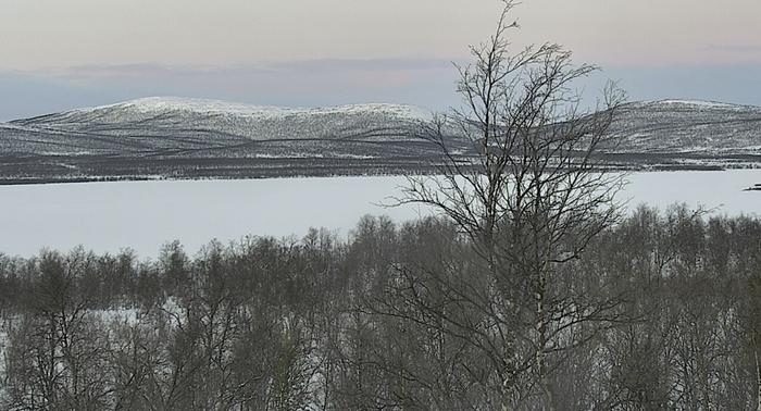 Marraskuinen pakkasaamupäivä Enontekiöllä.