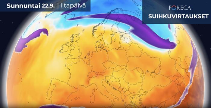 Viikonlopun aikana syksyisempää, kylmempää ilmaa leviää jo maan eteläosaan saakka. Lämmin ilma joutuu vetäytymään Suomen eteläpuolelle. Viileneminen voi kuitenkin jäädä tilapäiseksi, joten termisen syksyn alkamisen ehdot eivät näillä näkymin toteudu ainakaan maan etelä- ja keskiosassa.