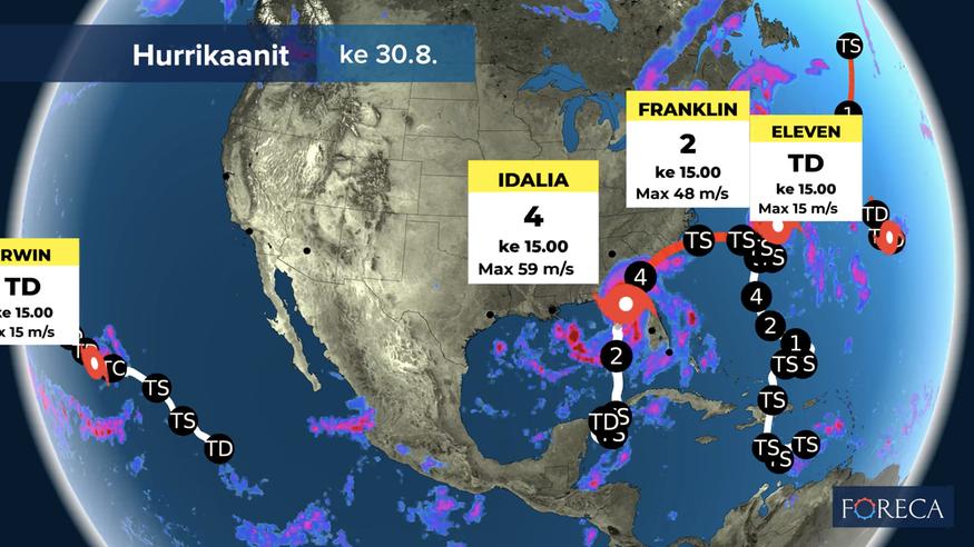 Hurrikaani Idalia Iski Floridaan – Rankkoja Sateita, Tulvia Ja Rajuja ...