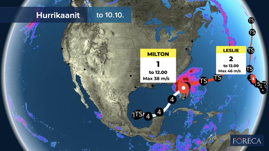Voimakas hurrikaani Milton iski Yhdysvaltoihin – jyrää hurrikaaniluokassa Floridan yli