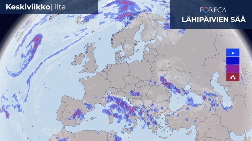 Runsaat sateet piiskaavat nyt Italiaa – sademäärät paikoin 100–200 millimetriä