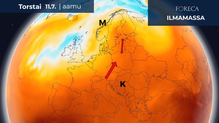 Keski-Euroopan itäosaan asti leviää lämmintä ilmaa, ja häivähdys lämmöstä yltää myös Suomeen.