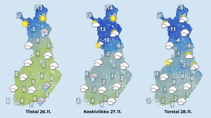 Sääennuste 26.–28.11.2024.